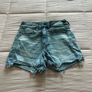Light wash jean shorts
